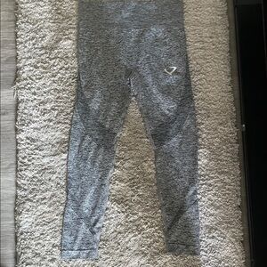 Youth Grey Performance Leggings with Reflective Accent